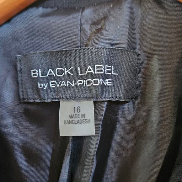 Black Label by Evan-Picone Black Blazer Size 16 Jacket Business Office Career - Picture 4 of 10